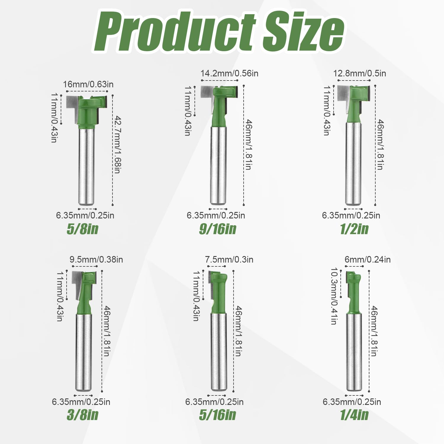 6pcs Keyhole Router Bits Set - Image 2