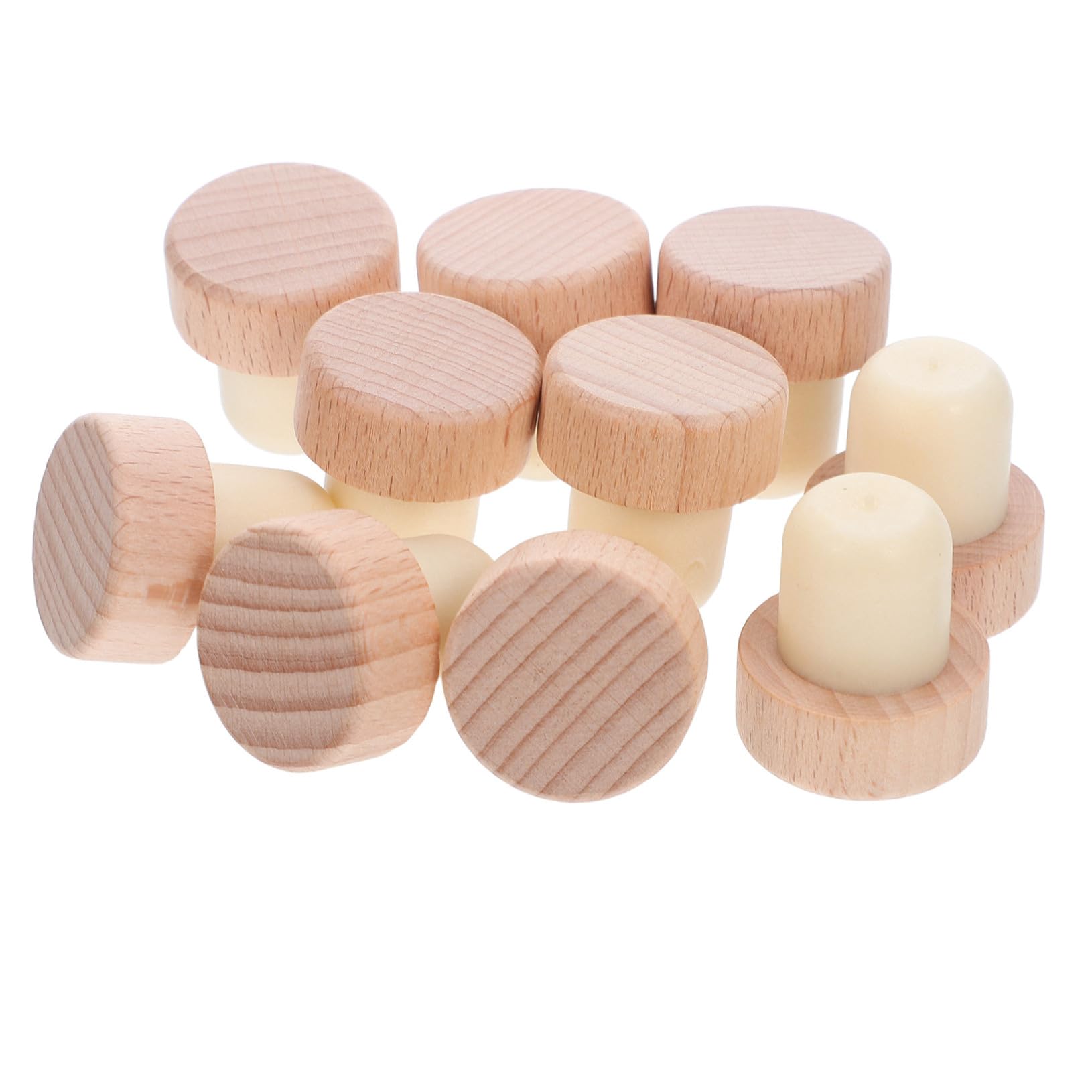 Bouchons bois de hêtre T Holibanna pour bouteilles de vin | Lot de 30