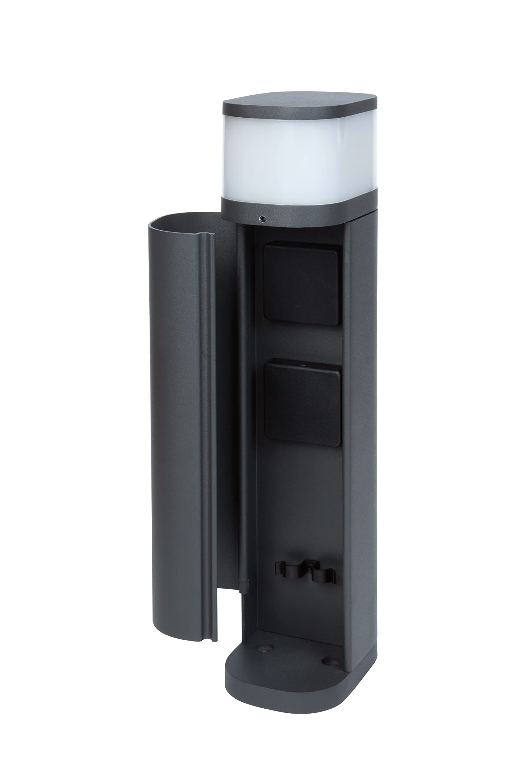 BOLD Lampa słupkowa z podwójnym gniazdkiem (czujnik zmierzchu, Smart Home)