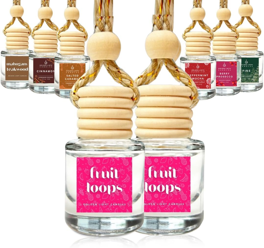 Car Air Freshener Hanging | Cute Car Air Freshener Diffuser | Fruit Loops Fragrance Oil Scents | Car Diffuser Air Freshener Oil | Car Fresheners for Women and Men (Pack of 2)