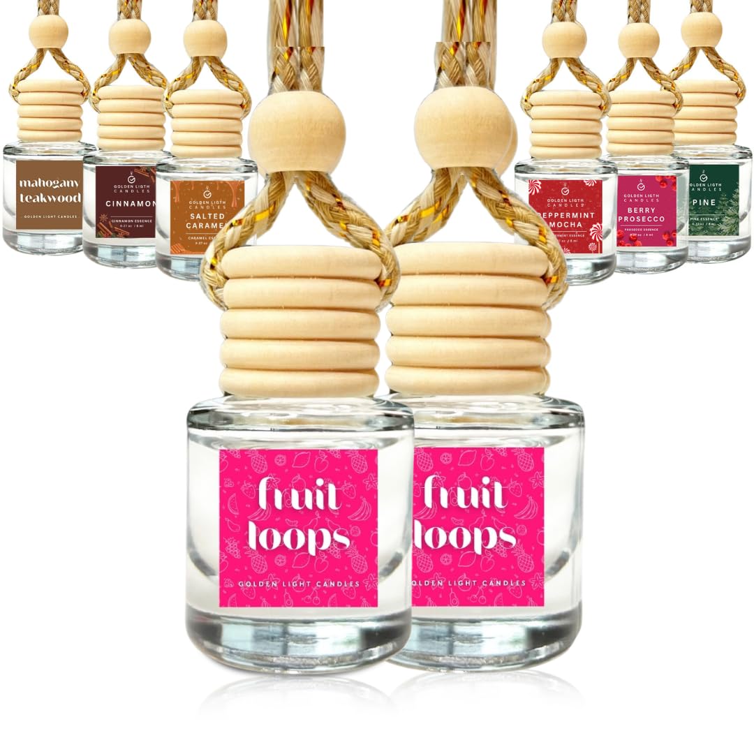 Car Air Freshener Hanging | Cute Car Air Freshener Diffuser | Fruit Loops Fragrance Oil Scents | Car Diffuser Air Freshener Oil | Car Fresheners for Women and Men (Pack of 2)