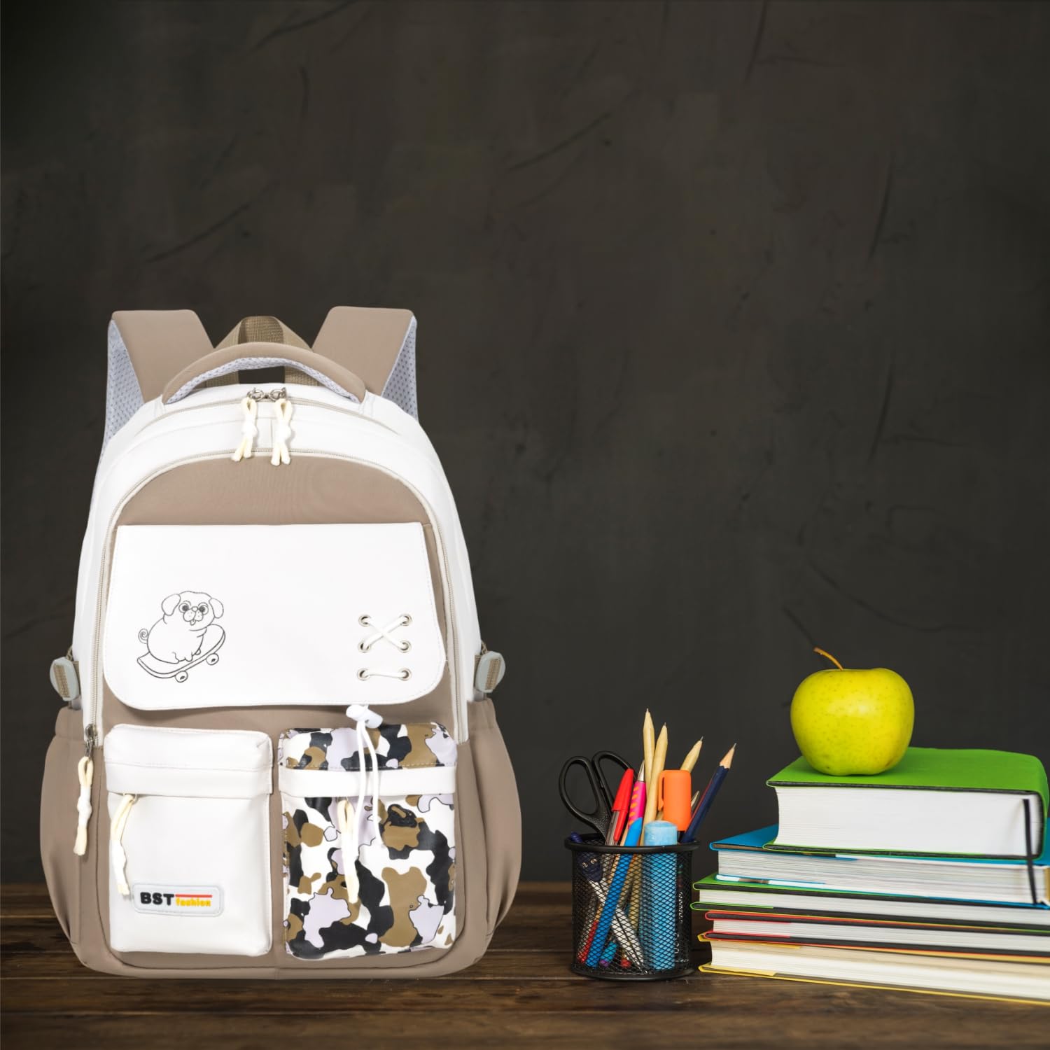 Tinytot 34 Litre Korean Style School Bag Water-Resistant Laptop & Travel Backpack - Unisex Large 19 Inches Multipurpose Student Backpack for Boys & Girls, Men & Women; Black 4