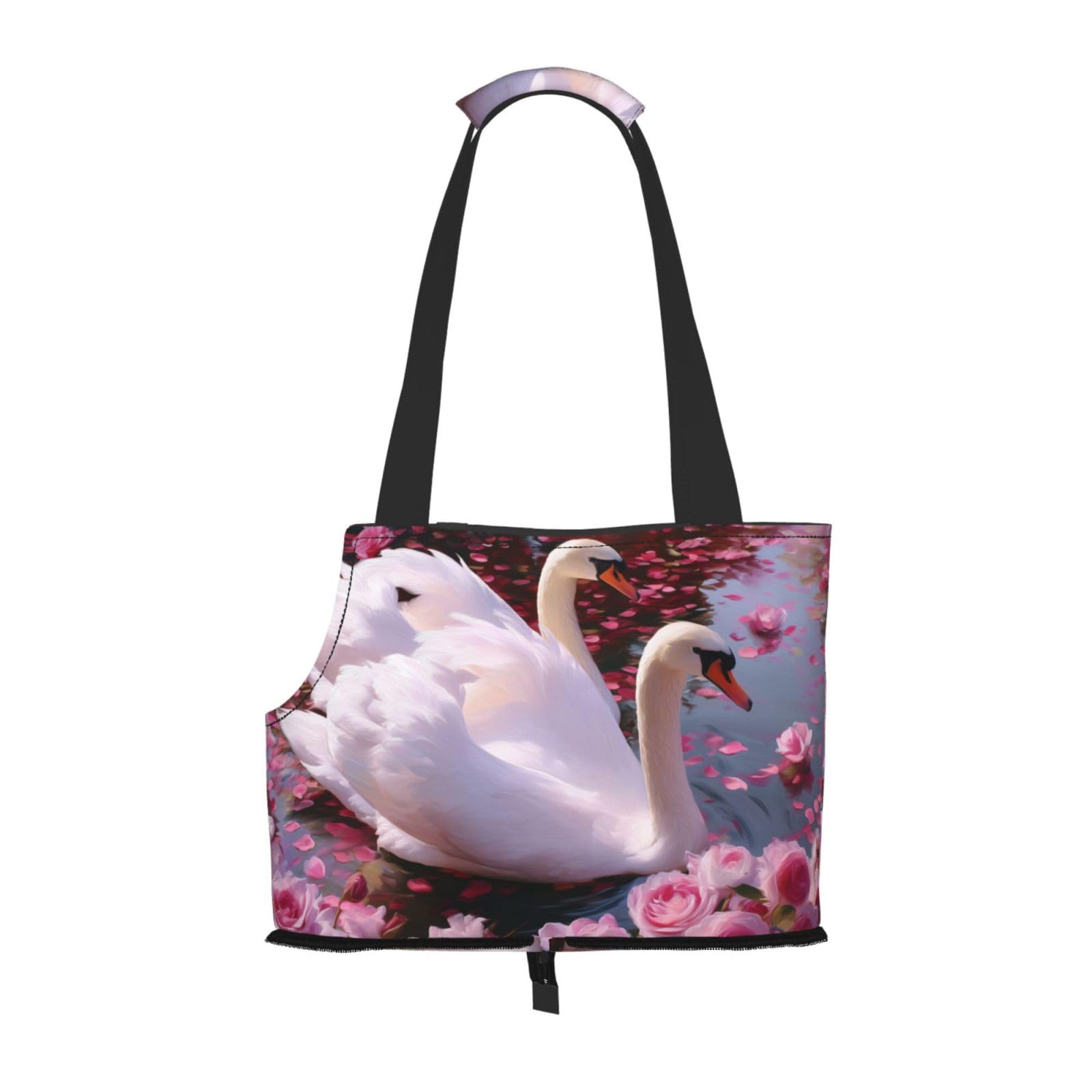 Pair of Swans in The Lake Pet Sling Carrier for Small Dog Cats Puppy Portable Tote Bag Pouch for Outdoor Travel Hiking