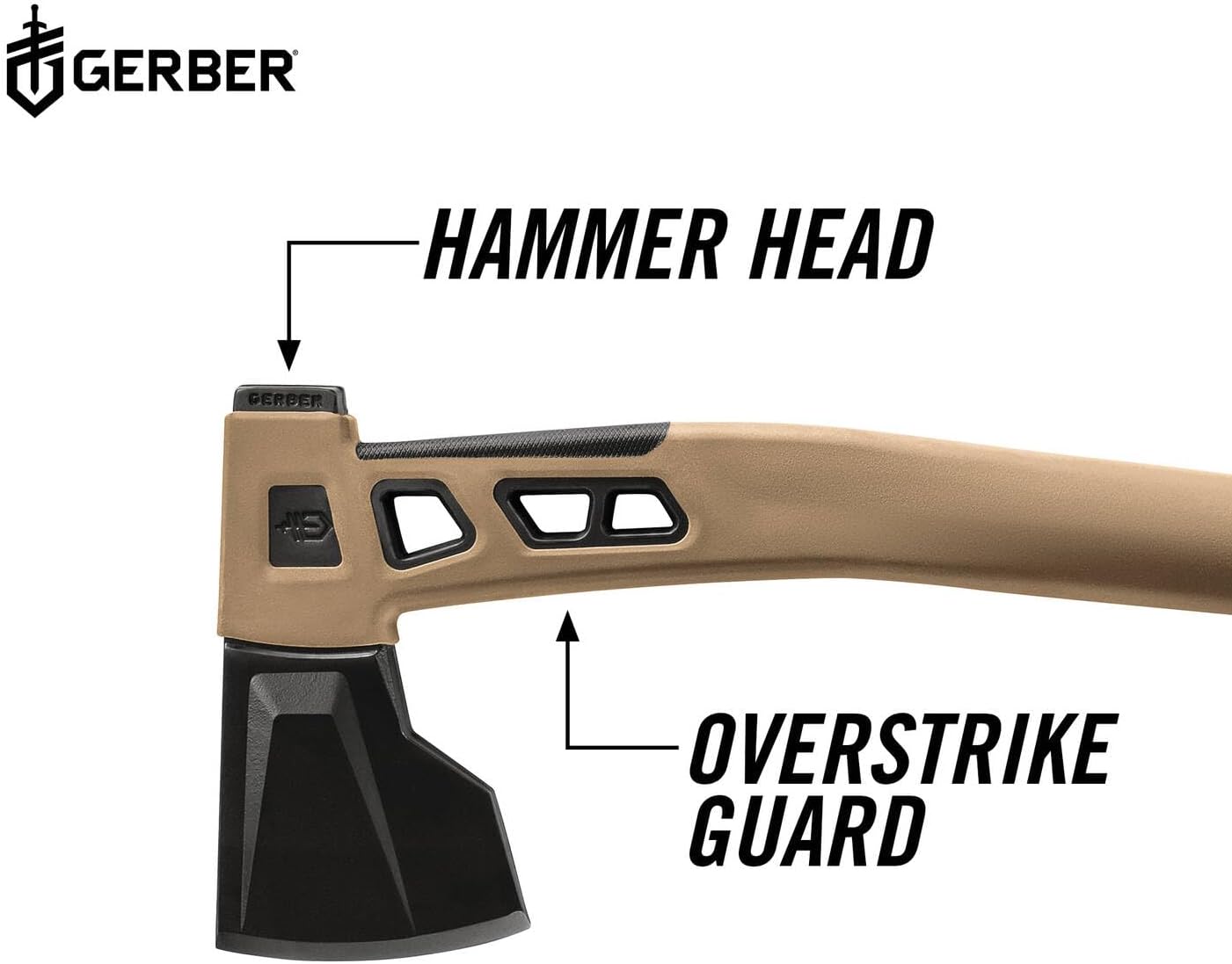 Gerber Camping and Outdoor Axe, Includes Holster, with Paracord and Storage Compartment, Bushcraft Axe, Hardened Steel with PTFE Coating, Brown, 31-003780