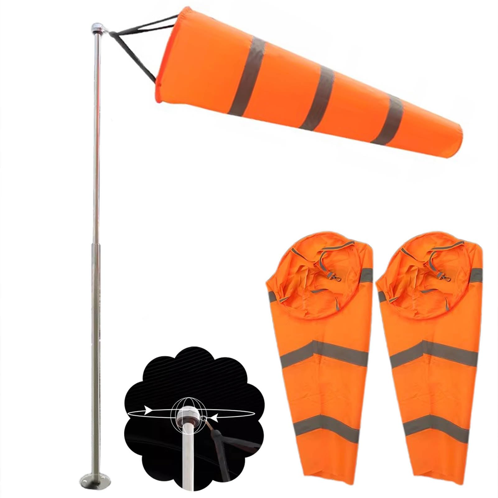 Decoración de veleta de acero inoxidable para medir el viento en su jardín