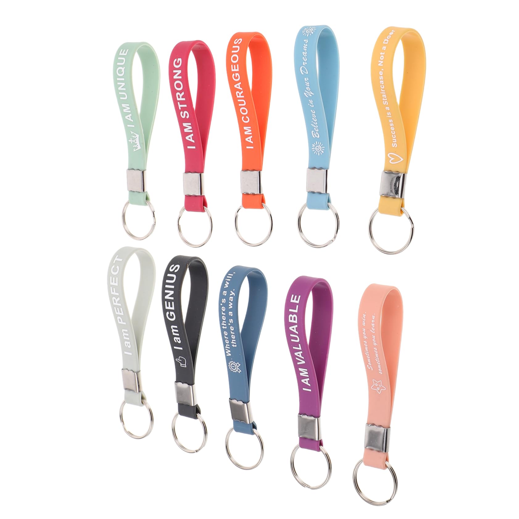 Porte-clés silicone motivant Healvian créatif et résistant pour sac à dos