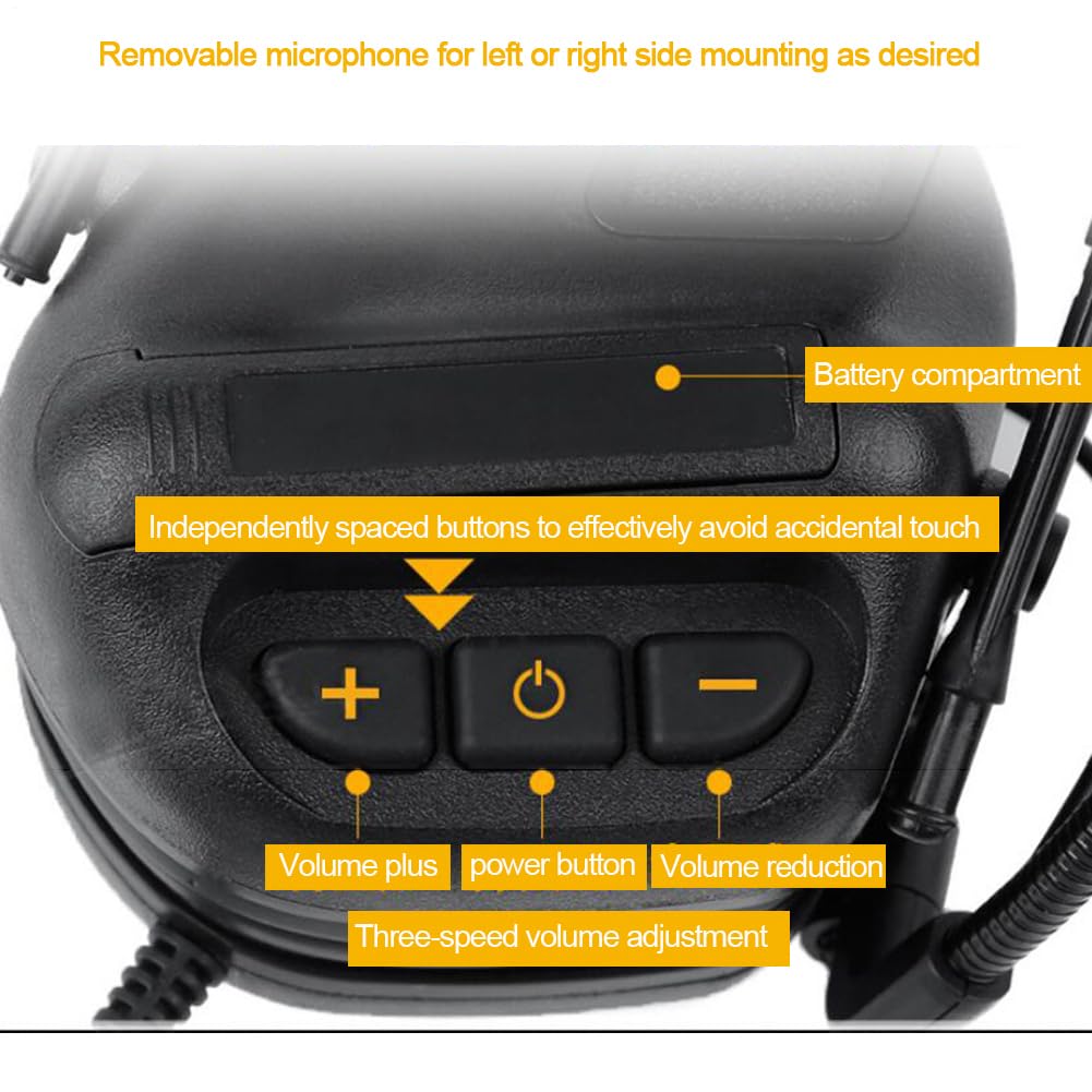 Auriculares de Casco Táctico – Versión con Cancelación de Ruido | Chip de Audio Avanzado 5ª Generación, Diseño Ligero y Extraíble para Entrenamiento, Juegos de Equipo, Equipamiento Militar y Airsoft