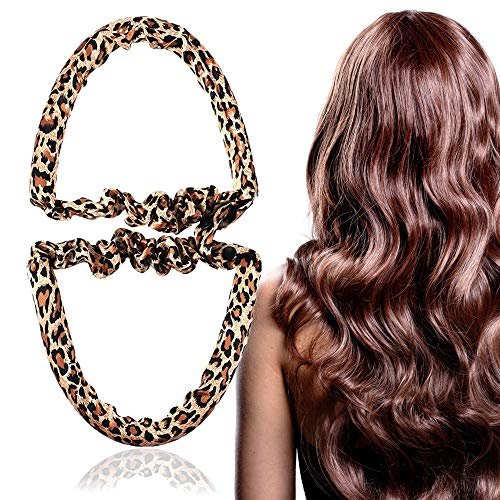 Heatless Hair Curlers for Long Hair,No Heat Hair Rollers,Heatless Curling Rod Headband Silk,Heatless Curls Curling Ribbon Lazy Curler Hair Styling Rollers Tools for Women Girls (Leopard Pattern)