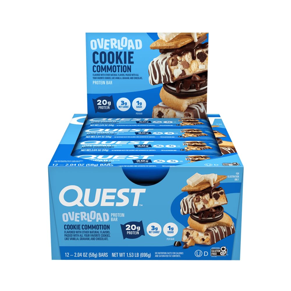 Quest Nutrition Overload Bars (12x58g) Cookie Commotion - Batony - Batony proteinowe