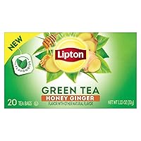 Vista 21 de Lipton Bolsas de té verde melocotón, bolsas de té saborizadas sin azúcar para té caliente o té helado de melocotón con cafeína y flavonoides, 20