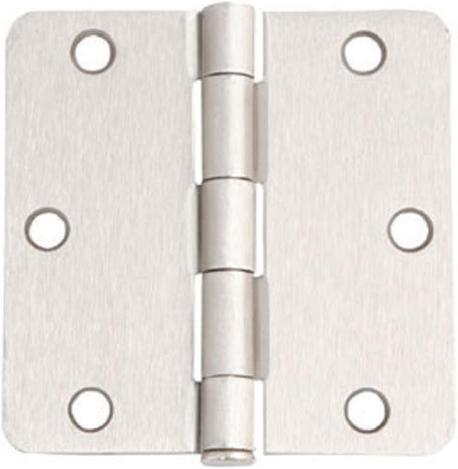 3 1/2" Satin Nickel Door Hinge 3.5" with 1/4" Radius