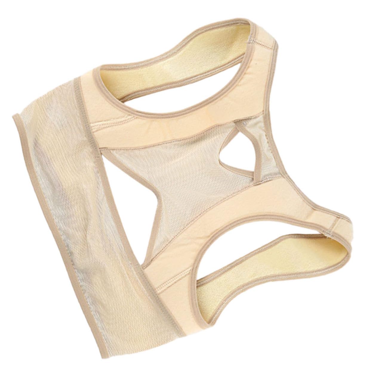 Ipetboom Women's Posture Corrector Back Brace Invisible Support Belt Size L | Nylon Spandex Construction, Beige Color, Comfortable Wear, Female Fit, Prevents Humpback and Chest Sagging