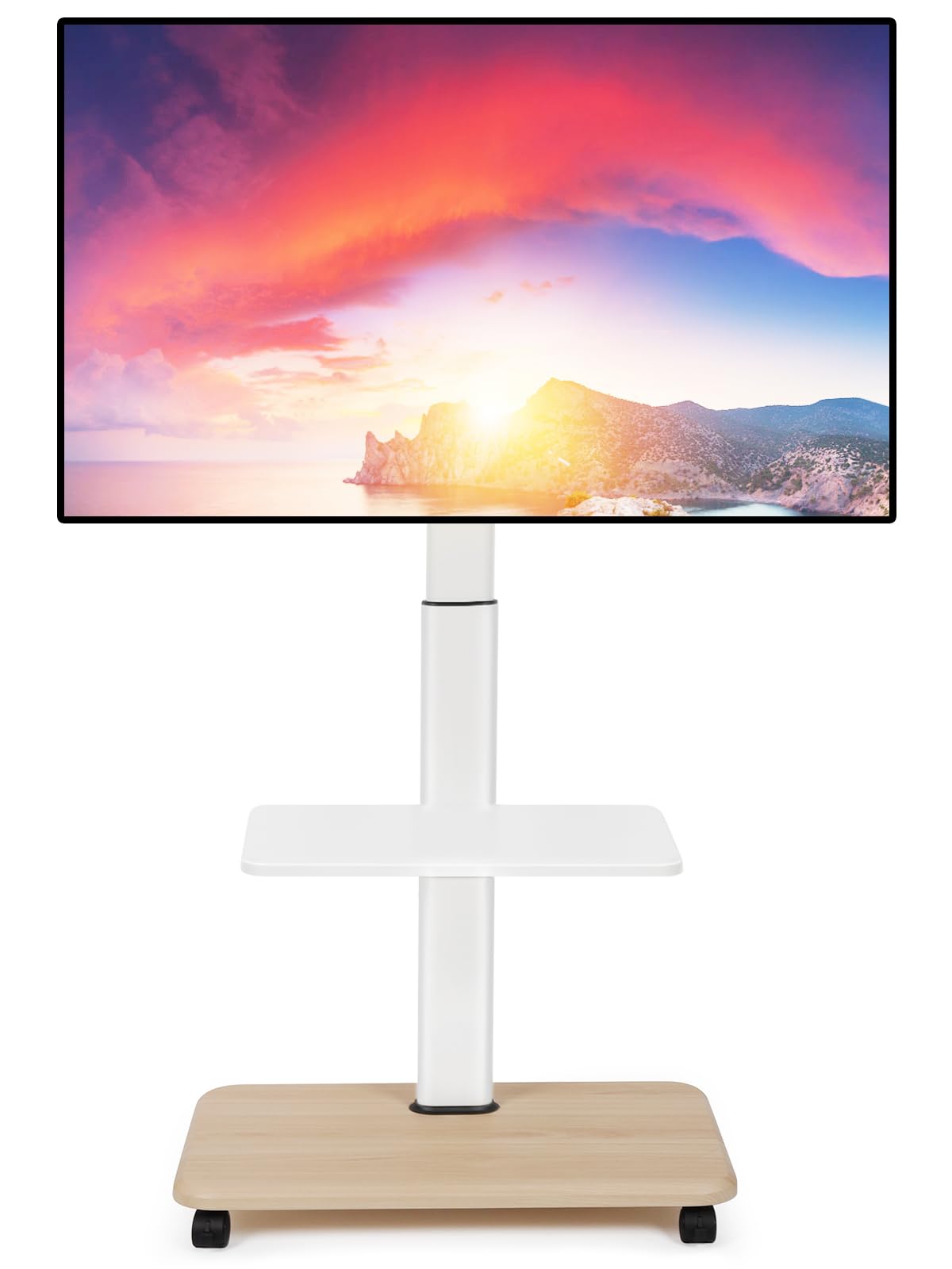 scaffale tv con ruote adattabile a schermi piani curvi 32-70 inches