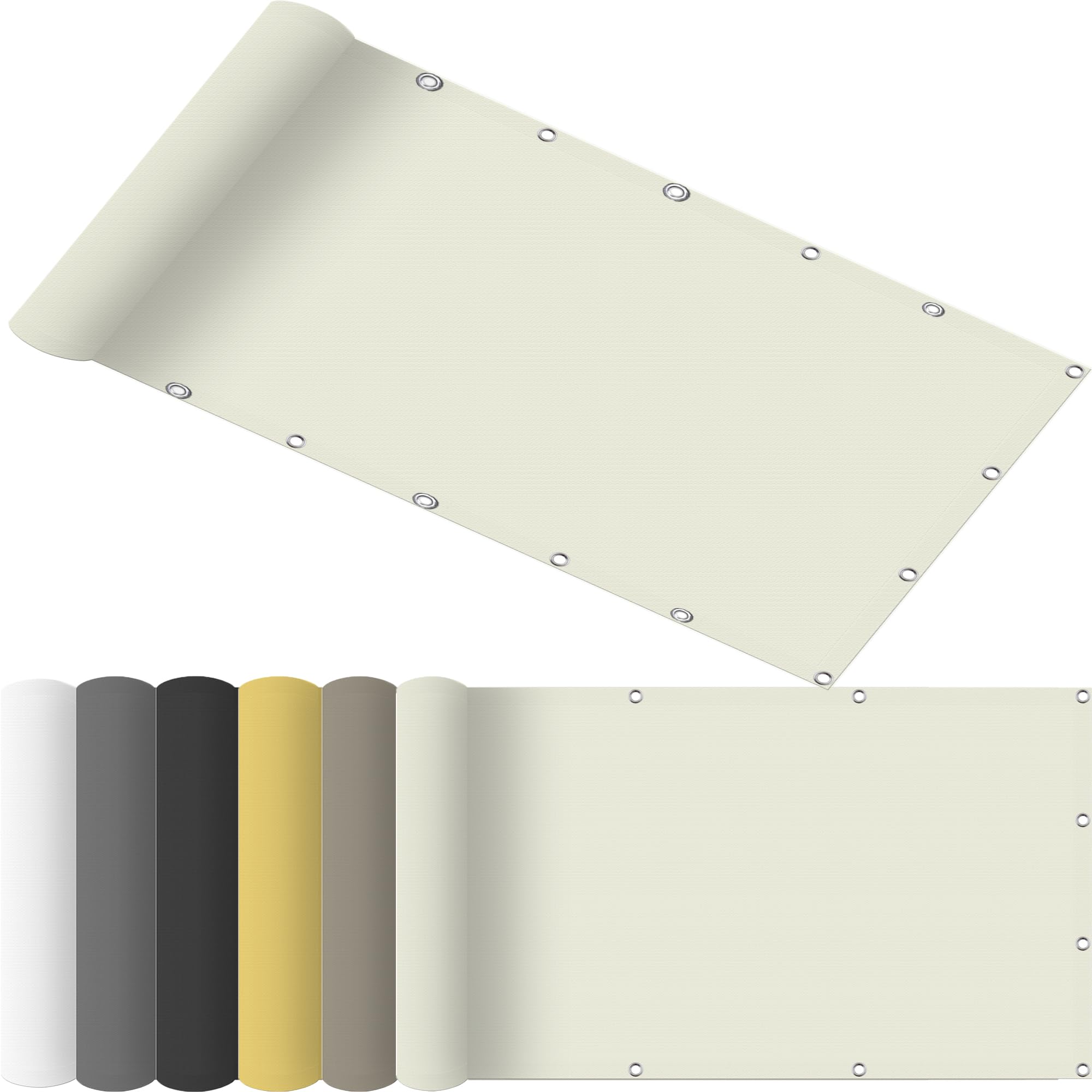Prostokątny baldachim 50 x 100 cm do pawilonu ogrodowego, ochrona przed promieniowaniem UV i ochrona przed wiatrem, zawiera linki mocujące, kolor kremowy, idealny na balkon i taras