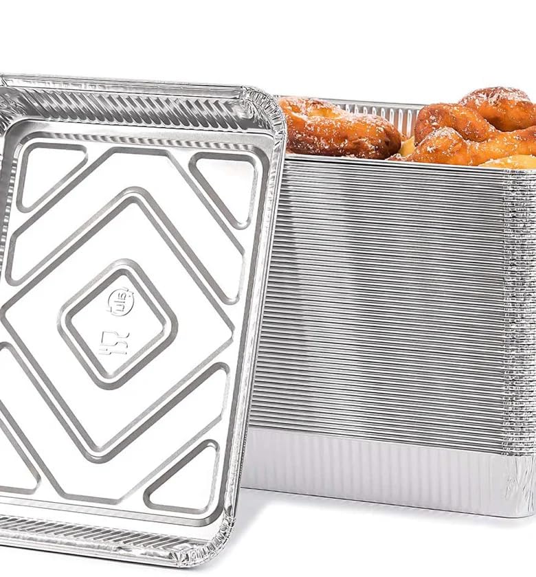 Vaschette Alluminio Senza Coperchio Per Forno Tradizionale E Microonde Contenitori Alimenti Senza Coperchio Coperchio Resistenti (227X177X36 MM- 700 PZ)