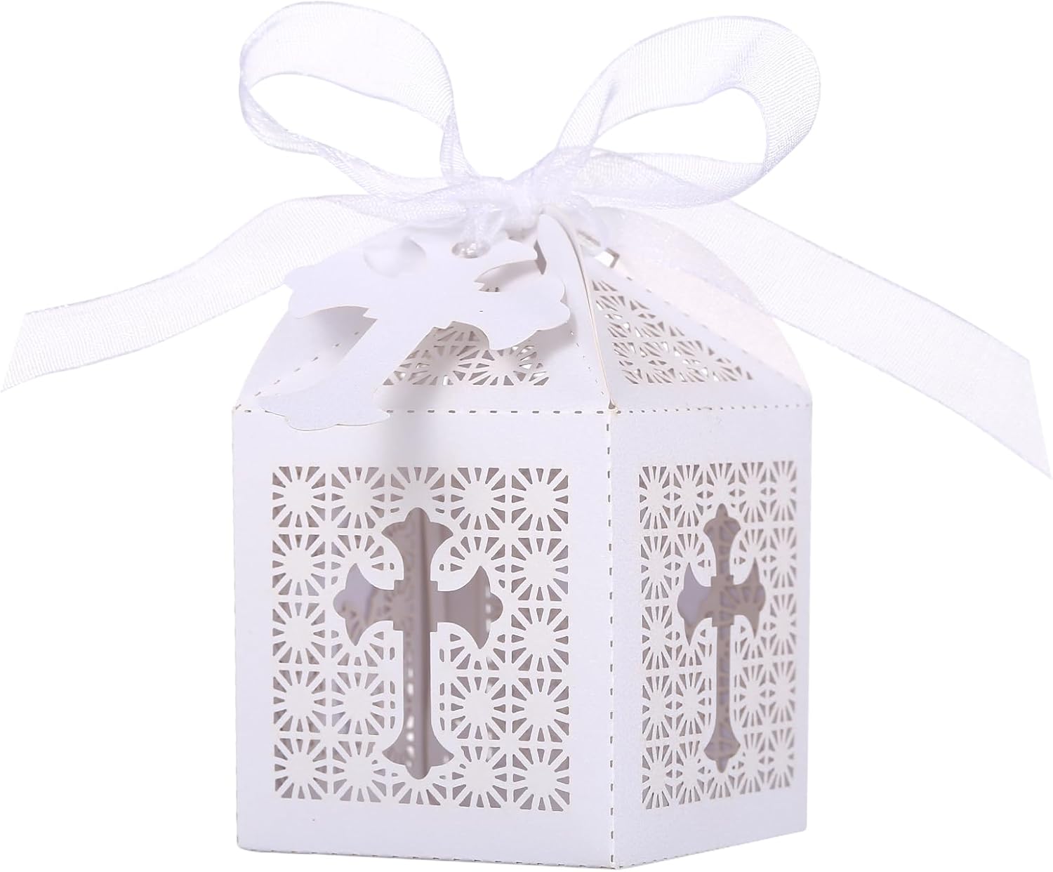 LEMESO Favor Boxes, 2x2x2in Small Gift Boxes for Presents, Party Wedding Favors Boxes with Ribbon, Mini Candy Boxes for Event Bridal Shower Anniversary Birthday Christmas