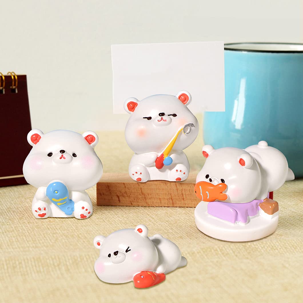 Rolin Roly 10 Pcs Polar Bear Miniature Micro Landscape Decoration Animals Miniature Figurines Mini Resin Garden Ornaments for Home Garden Office Desktop Decorations - Image 2