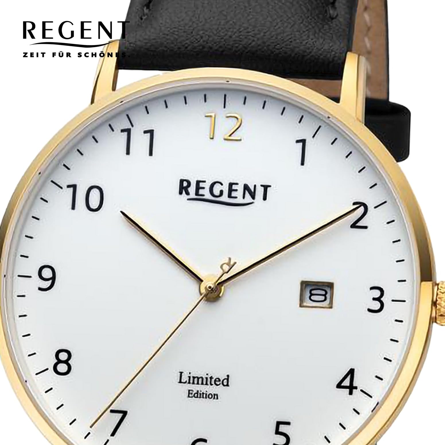 REGENT Montre pour homme en acier IPG GM-2303 Édition limitée avec certificat, jaune or, Classique