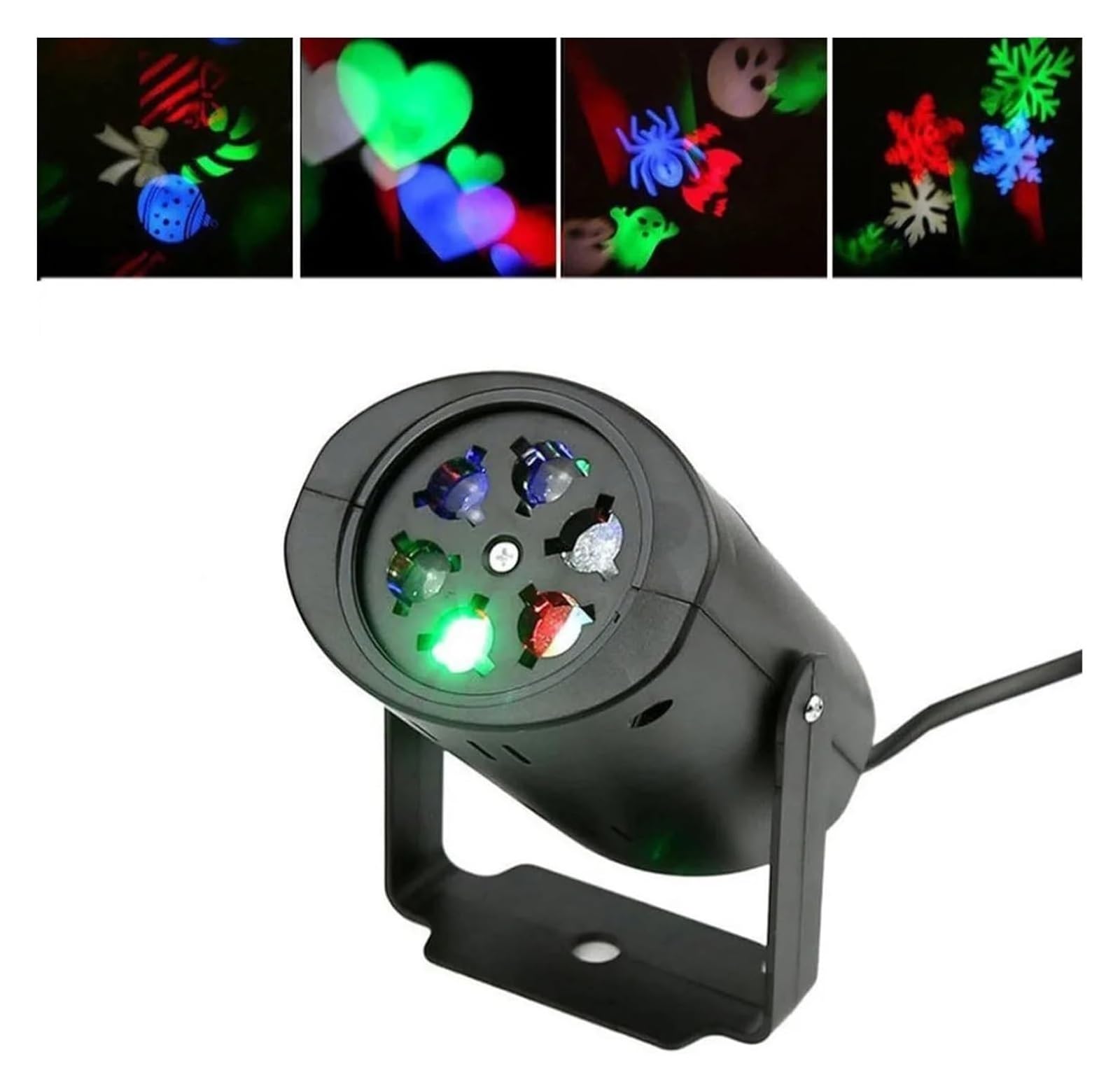 Proyectores para exteriores, Iluminación for DJ con forma de corazón, araña, nieve, lazo, murciélago, fiesta, lente 4 patrones, espectáculo luces