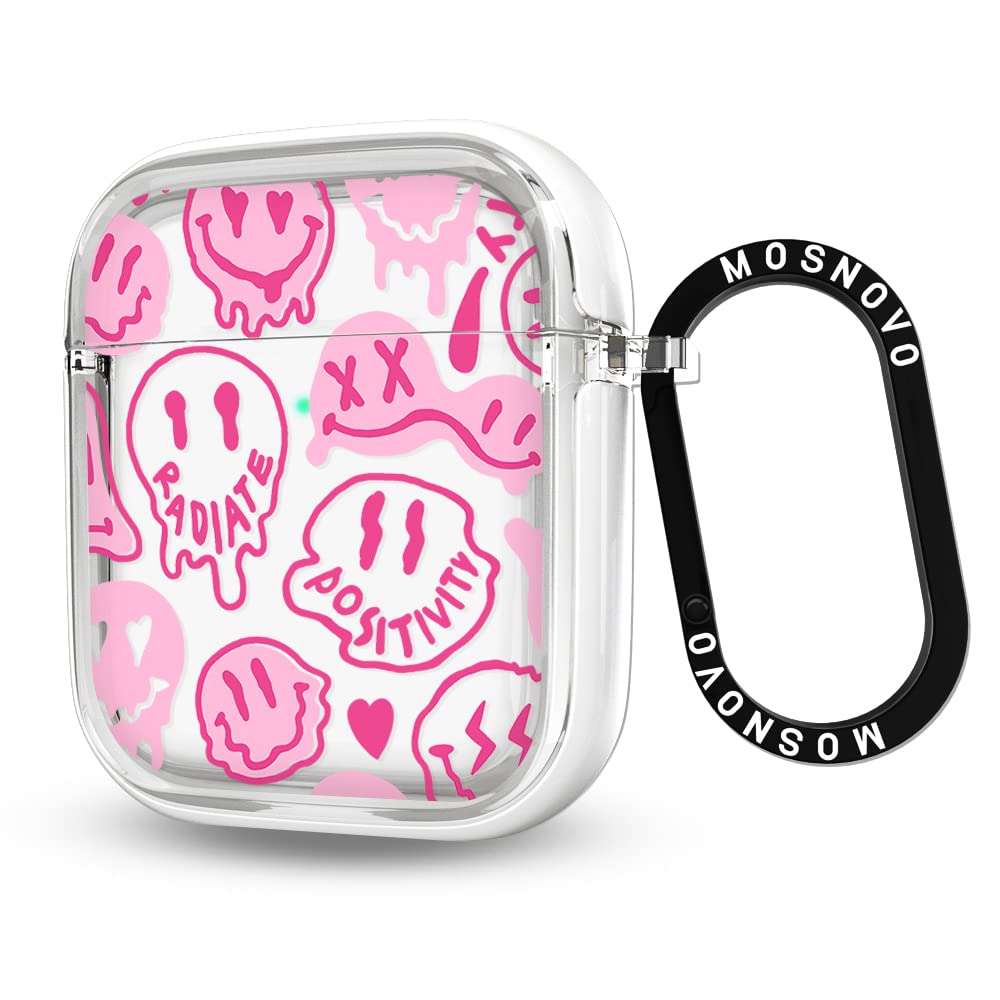 MOSNOVO Case for Airpods 1 & Airpods 2, Protective Clear Case with Shockproof Dual Layer Hard Luxe Metal Ring Designed for AirPods 1&2 Generation -