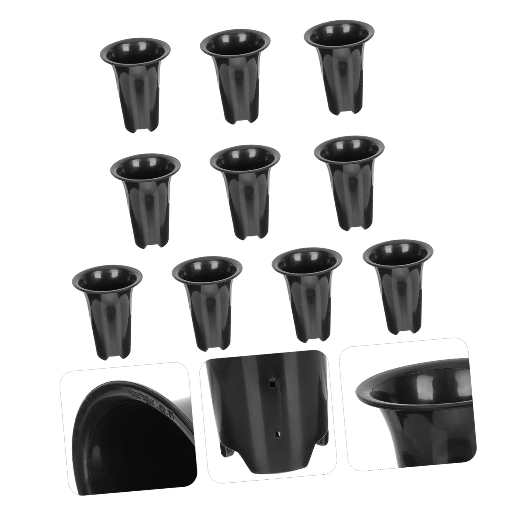 TOYANDONA Lot de 10 Pots à Orchidées Respirants Contrôle des Racines, Pots de Pépinière Plastiques Noirs 15 Cm pour Jardin Intérieur et Balcon, Hauteurs Renforcées pour Meilleure Aération