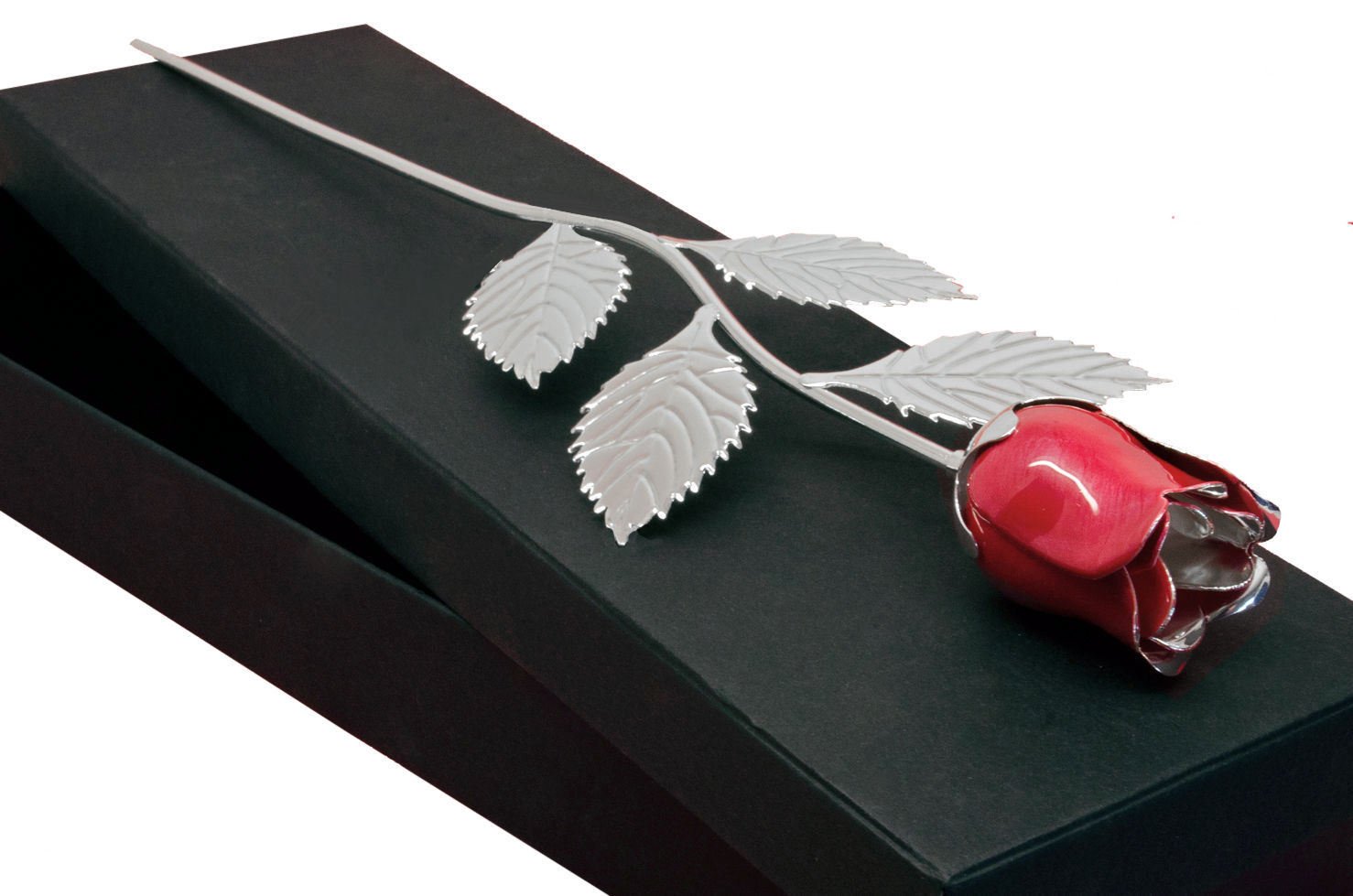 County EngravingPersonalised 32cm Silver Plated Rose Engraved (Red)