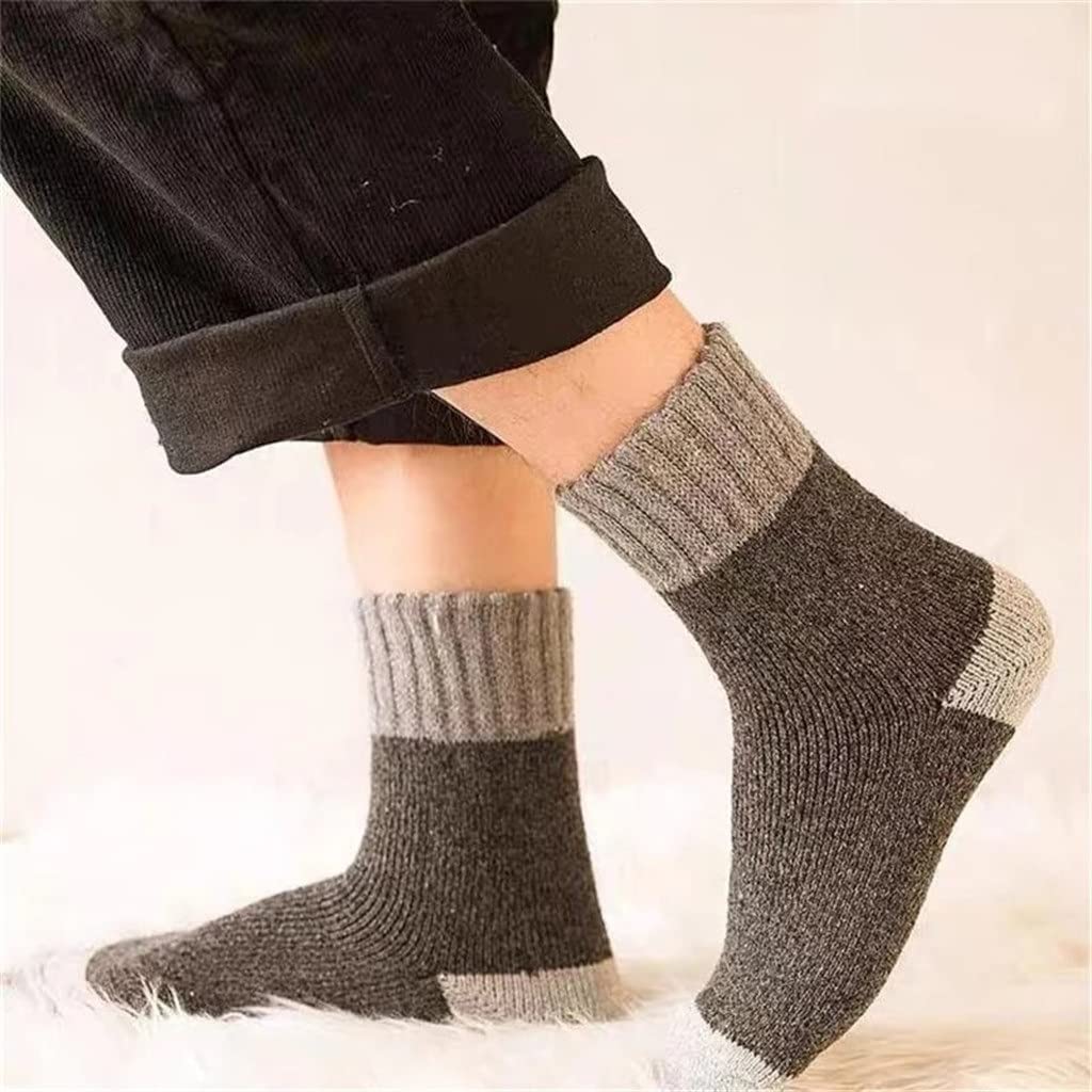 Chtom 5 Pares/Lote de Invierno espesando Calcetines de Lana Toalla de los Hombres Mantenga Calientes Calientes de Calcetines for Masculinos Thermal 38-45 (Color: 5 Mixto Tamaño: 38-45)