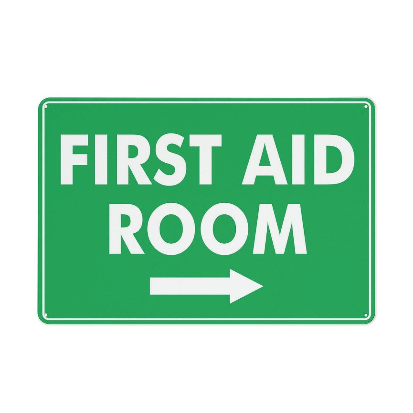 First Aid Room (Arrow Right) Sign 12 X 8 Inch Metal Sign, Rustproof Aluminum, Multicolor