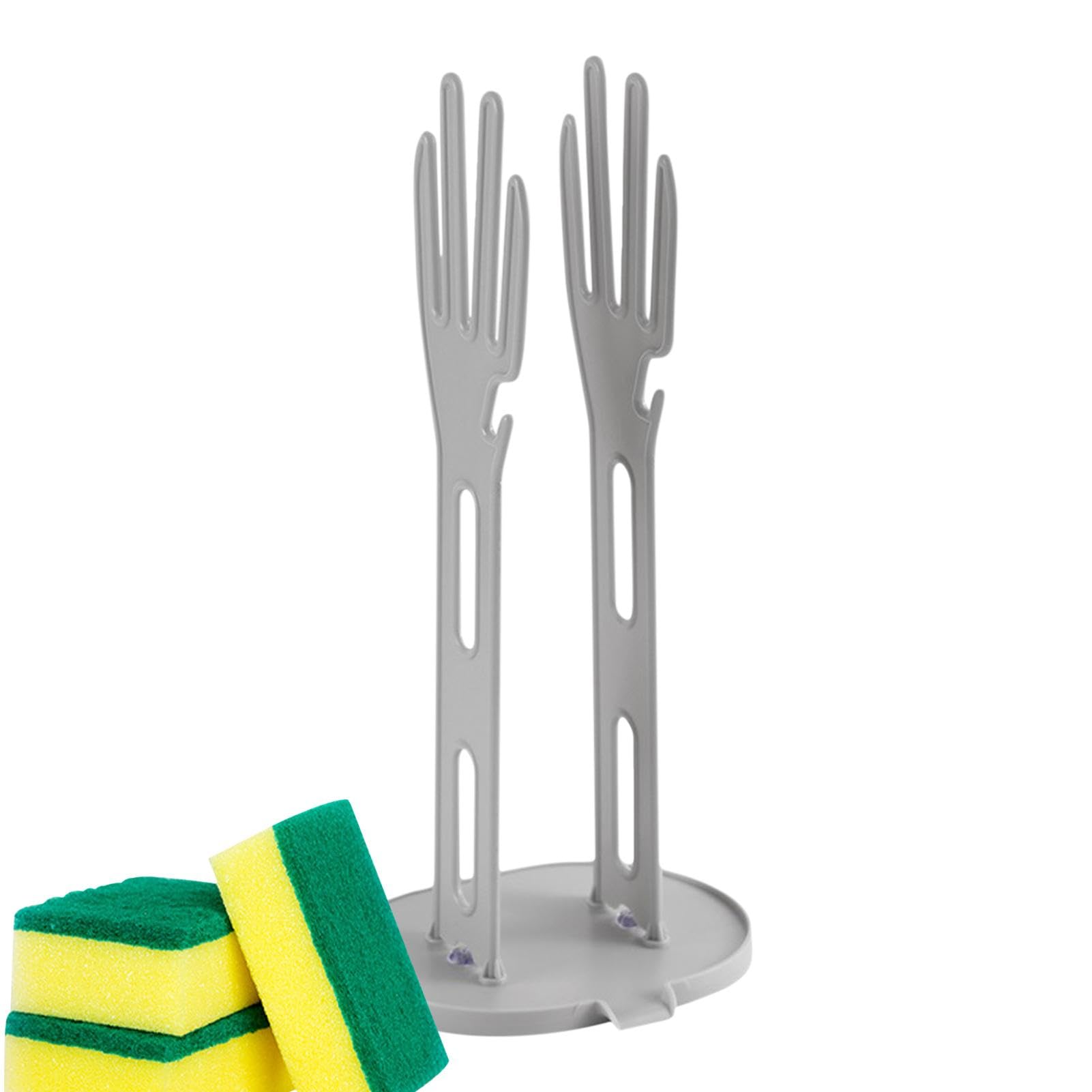 Cikiki Supporto per asciugare guanti da cucina con guanti in gomma, guanto in plastica riutilizzabile per asciugare guanti di pulizia appendiabiti per lavare guanti da cucina supporto sotto il