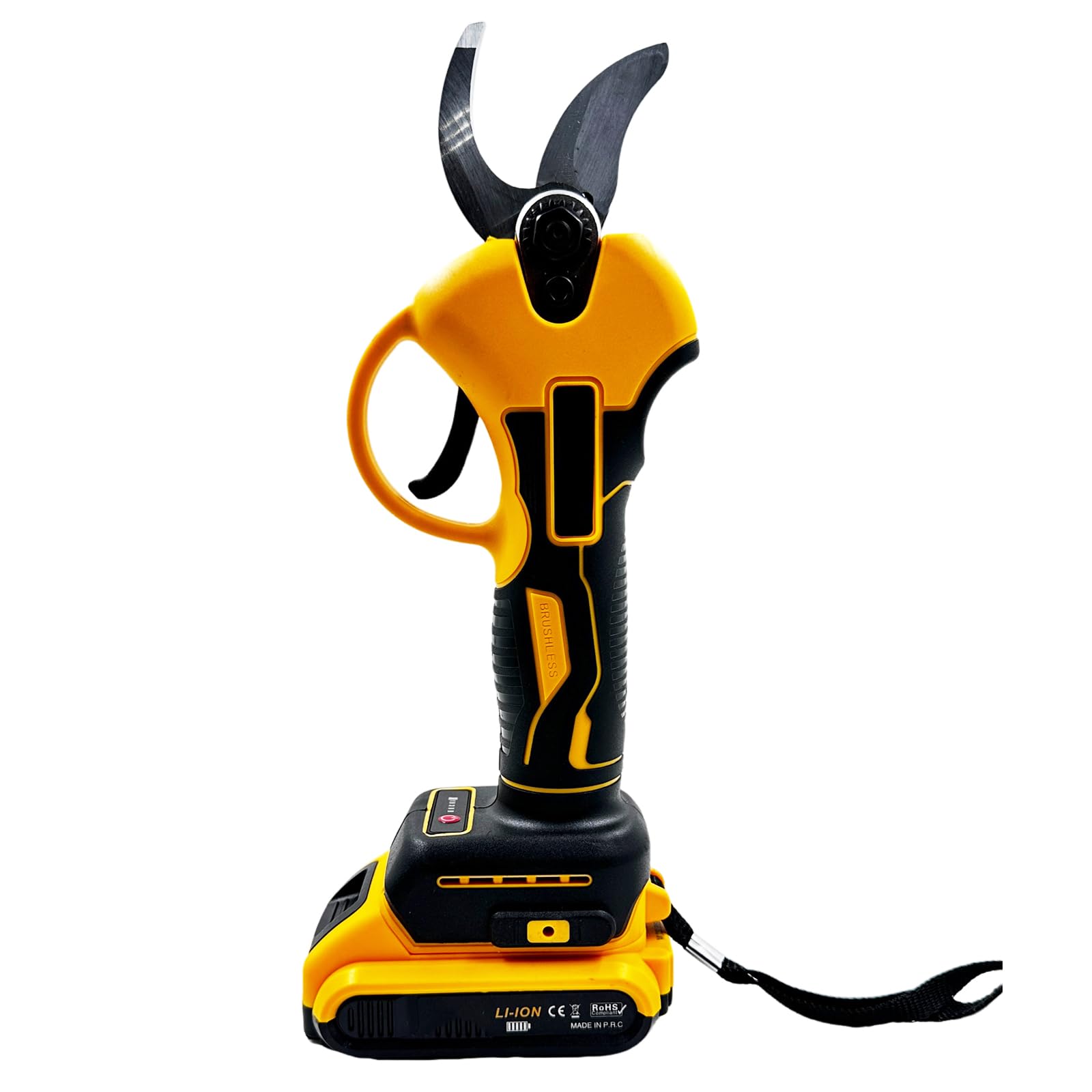 VOLTIX Forbici Potatura Elettriche Professionali 30mm, Cesoie Elettriche a Batteria con 2 Batterie 21V, Forbici da Potatura per Giardinaggio, Ulivi, Alberi da Frutta e Vigneti, Giallo