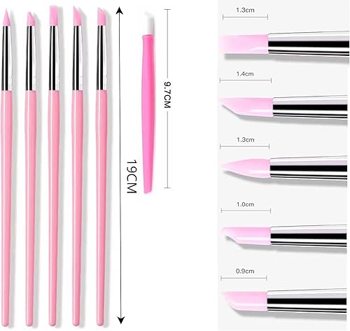 Miniatura 5 de Nail Art, Air Dry Clay, herramientas de punteado, pintura de escultura en relieve puntuación modelado, Ball Stylus Pen, Rock, Silicona, Langqun