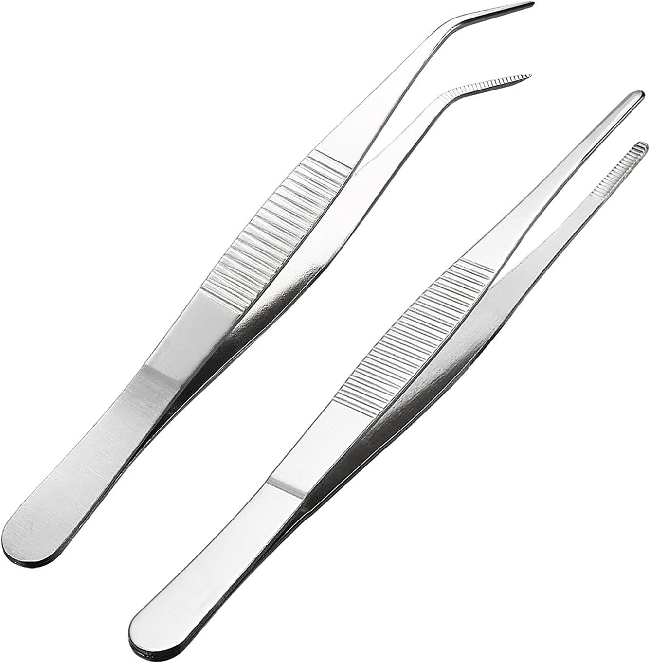 UniFine 2Pcs Stainless Steel Tweezers 25cm Long Tweezers NonSlip