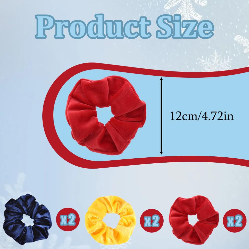 6 PCS Velvet Scrunchies Elastic Hair Band Soft Velvet Hair Ties Large Ponytail Holder for Girls Women Wristband Thick Thin Curly Hair Accessories - Image 2