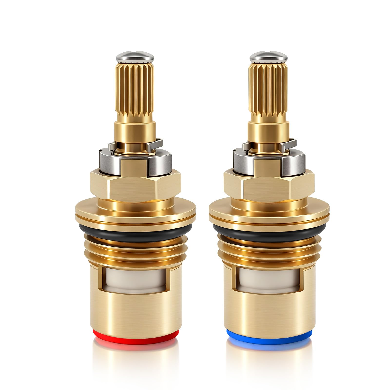 Photo 1 of 2-Pack Faucet Cartridge Compatible with Kohler K-GP77005-RP & K-GP77006-RP- Hot and Cold Ceramic Disc Valve Kit- Durable Brass Ceramic Valve Stem Assembly