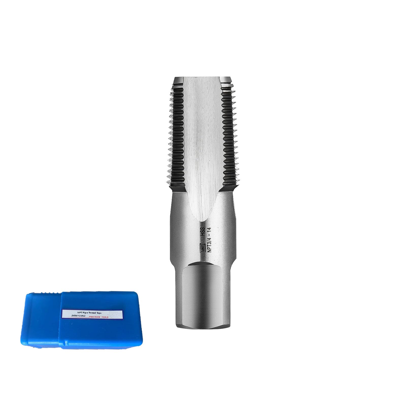 NPT Pipe Tap 3/4"-14, high Speed Steel (HSS) 3/4 Cone of Straight notches Pipe DRINYOUNG