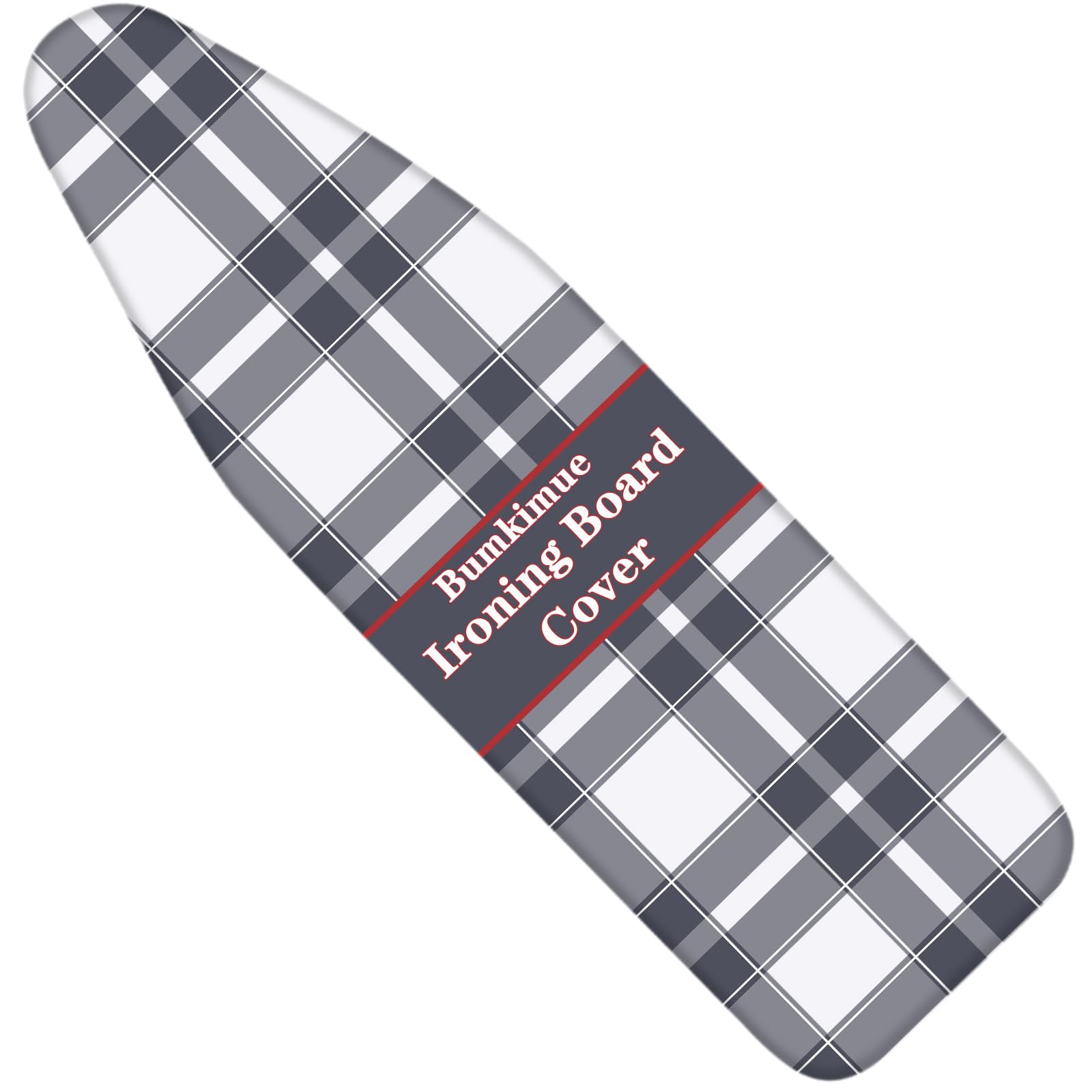Ironing Board Cover and Pad, Full Size 15" x 54",Scorch and Stain-Resistant Iron Board Cover,Extra Large Iron Board Cover with Adjustable Fastener,Thick Padding,Elastic Edge (Gray Checkered)