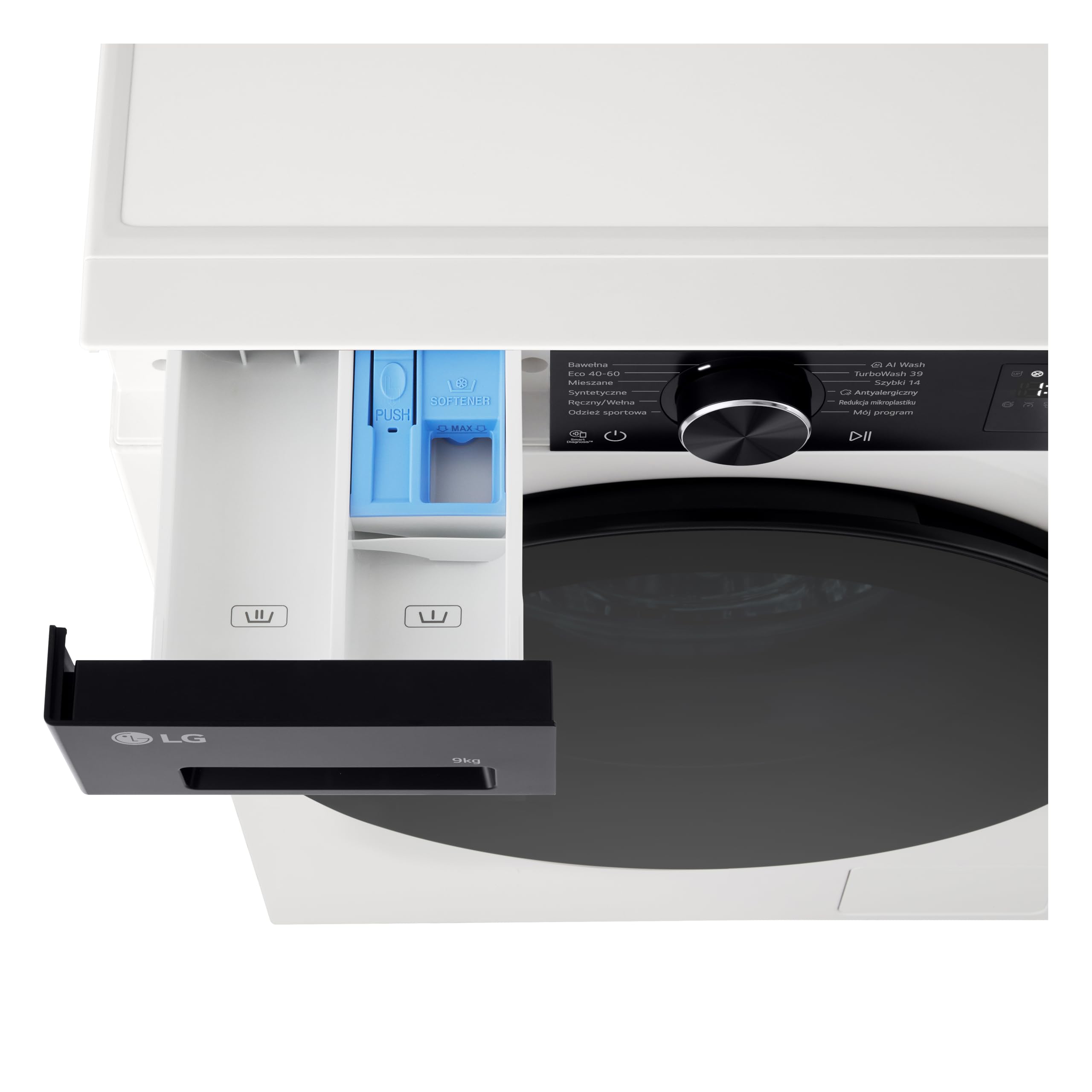 LG F2NX50S9THB Lavatrice Slim 9 kg Next AI DD, Classe A -30%, 1200 Giri, Programma AI Wash con Intelligenza Artificiale, Wi-Fi, Allergy Care, TurboWash 360, Direct Drive, Serie X5, White Black Pannel