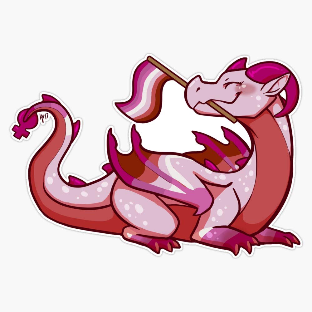 MAGNET Lesbian Pride Flag Dragon (1St Edition) Magnet Bumper Sticker Car Magnet Flexible Reuseable Magnetic Vinyl 5"