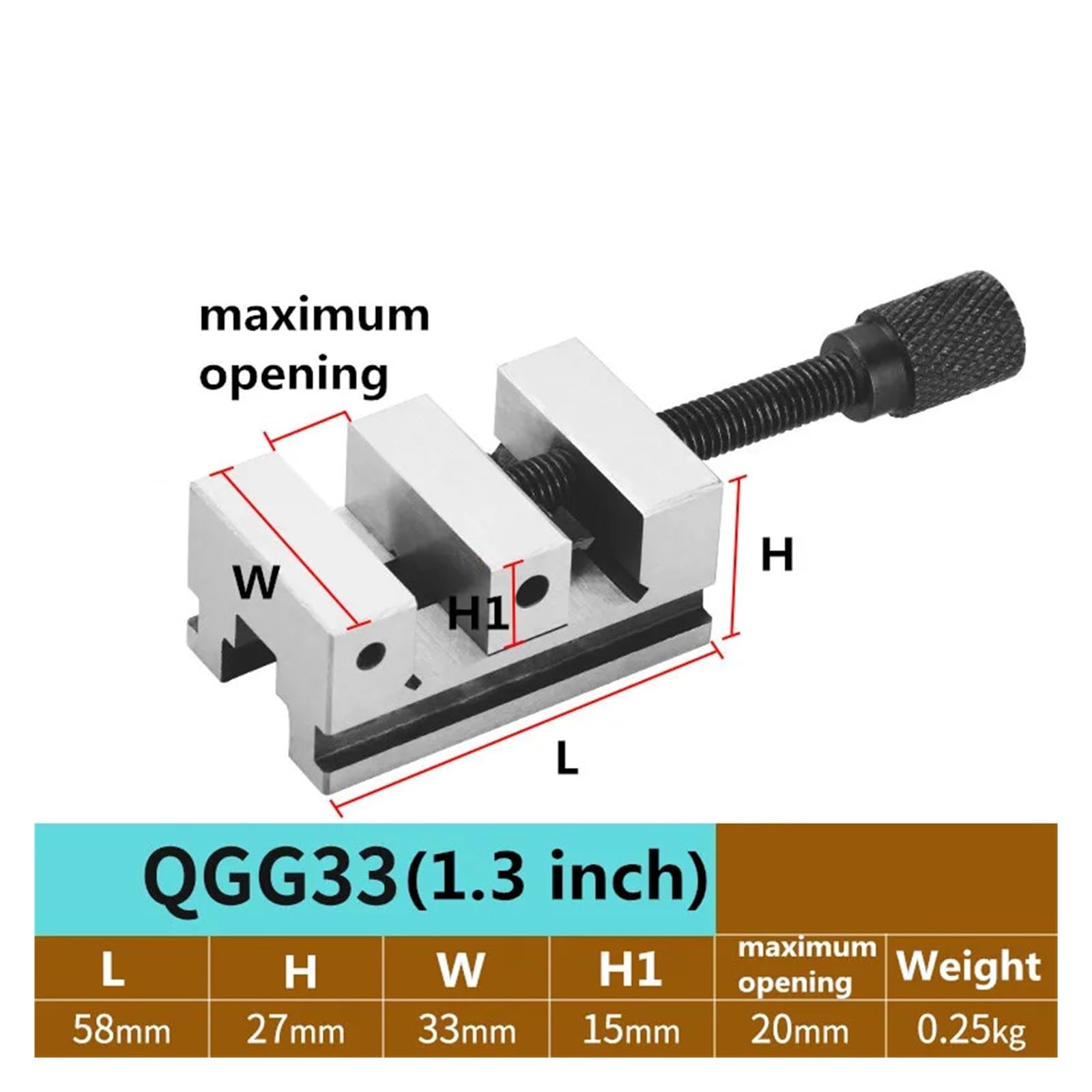 1 szt. QGG33 Imadło kątowe Obrabiarka CNC - Precyzyjne imadło mocujące ze stali stopowej ze stali węglowej do wszechstronnego mocowania