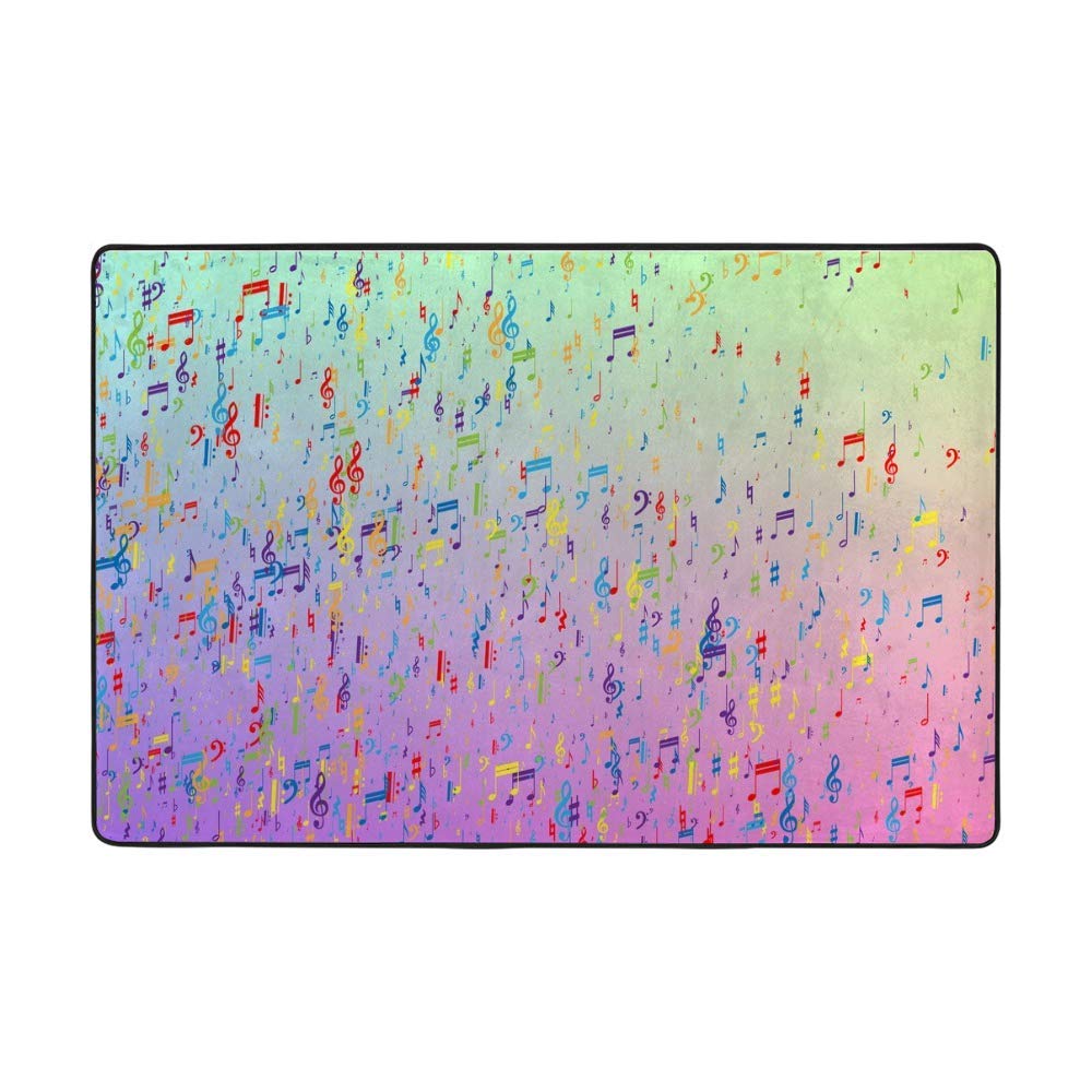 Large Area Rug Non Slip Floor Carpets Soft Comfort IndoorFloor Mats Home Decor for Bedroom Sofa Living Room Many Random Falling Notes 63 x 48 inch