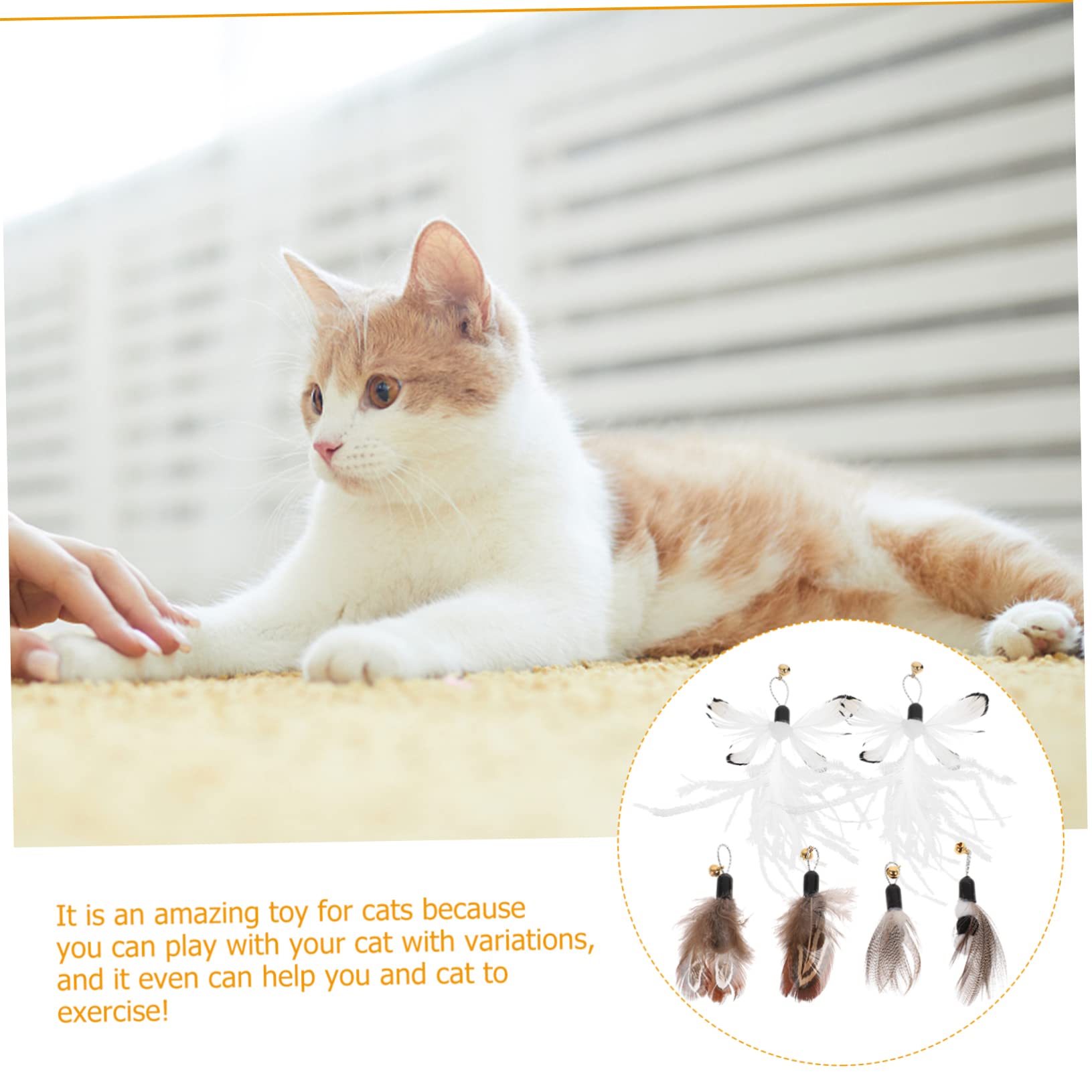 INOOMP Teaser Katze STK Ersatzkopf Für Katzenangel Laufendes Katzenspielzeug Katzen-Teaser-Spielzeug Nachfüllpackungen Für Katzenspielzeug Aufsätze Für Katzenzauberstäbe Hängend Angelrute Plastik