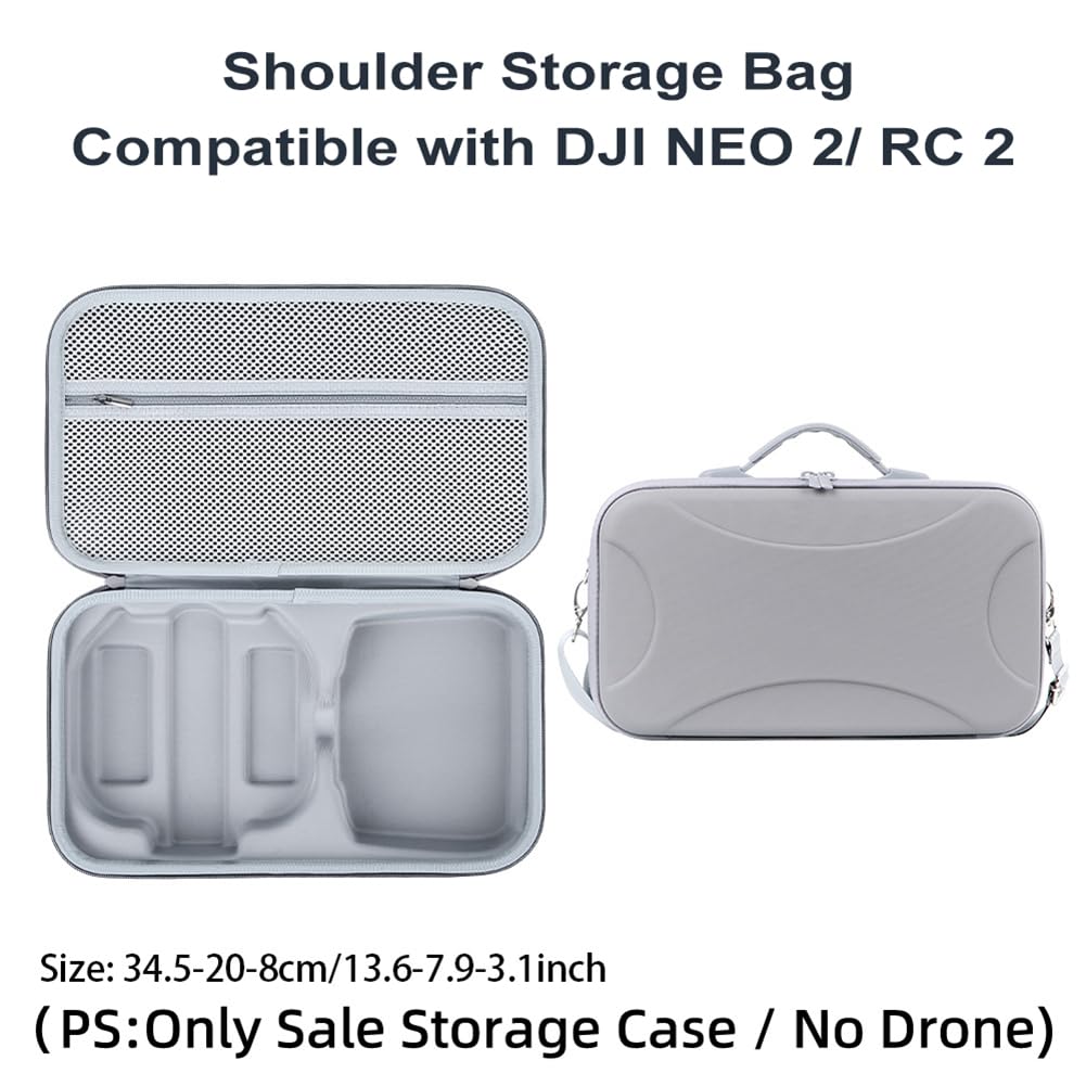 Étui de transport compatible avec DJI Neo 2 et manette RC 2, sac de rangement de protection portable en PU pour accessoires de drone Neo 2