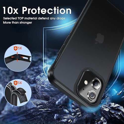 Miniatura 3 de X-level Carcasa compatible con iPhone 11 a prueba de golpes, protección contra caídas de grado militar, translúcido esmerilado y anticaída, parte