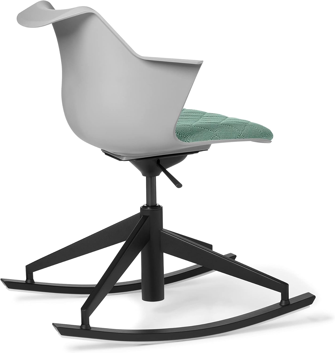 Office Master Werksy Rocker Model WY2R Black Rocker Swivel Chair with Quilted Seat Upholstery Palladium Gray Shell in Bermuda Green : Home & Kitchen