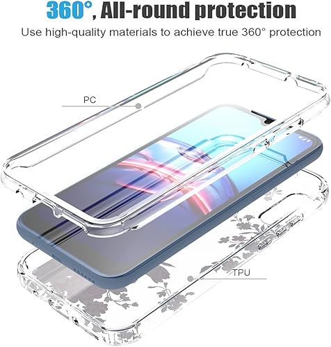 Miniatura 3 de Funda para Moto E 2020, para Motorola E 2020 Funda transparente para niñas, TPU suave 360, cuerpo completo, a prueba de golpes, híbrido,