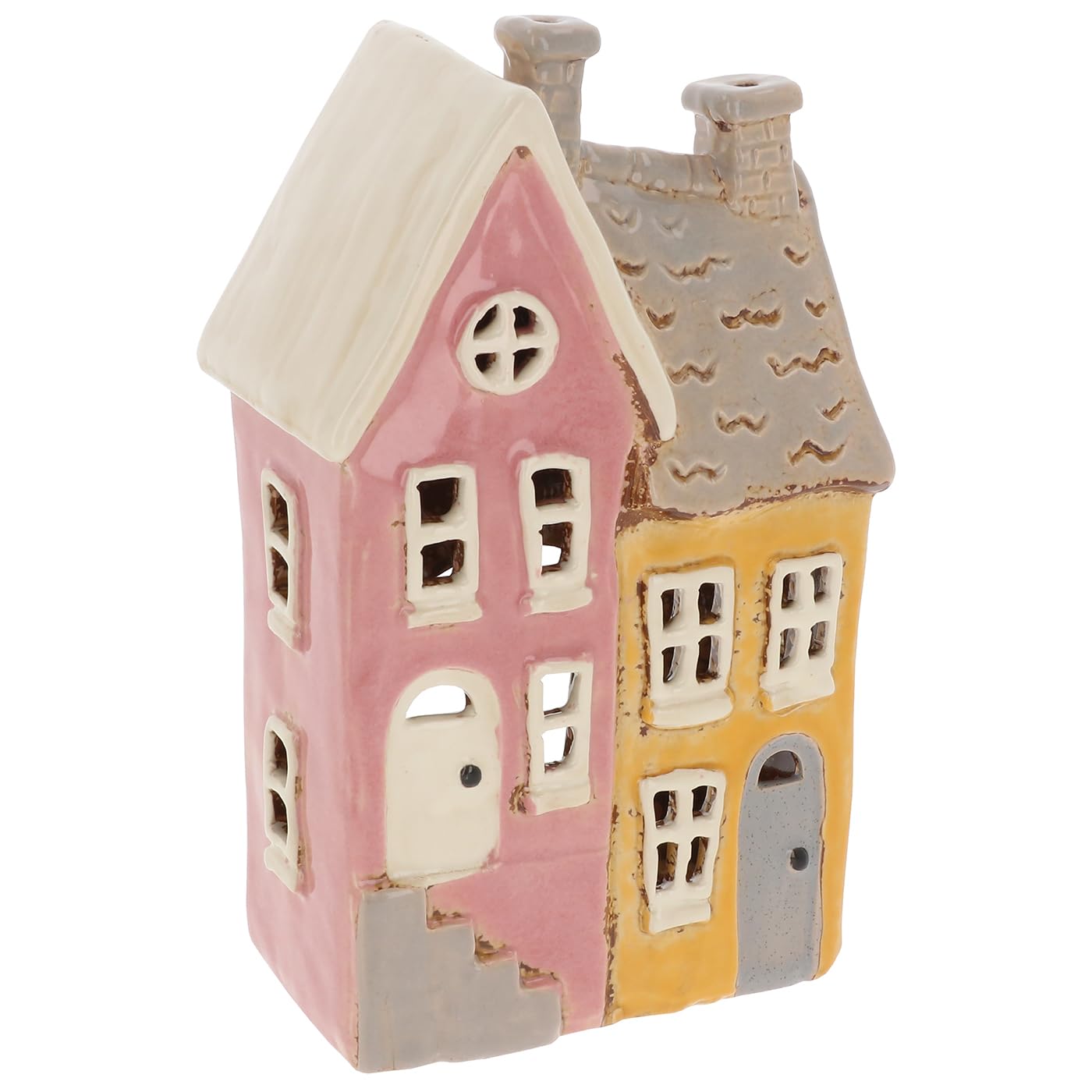 Shudehill Giftware Village Pottery Dormer, Cottage and Croft style Tealight Houses (Terrace House)