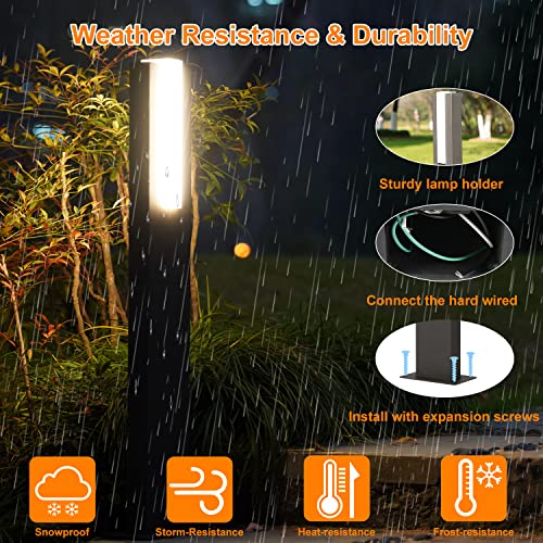 Lustrlach Led Bollard Pathway Light,25In Modern Outdoor Landscape Light Ip54 Waterproof Driveway Light For Garden Walkway Courtyard Decoration,High Voltage 100-240V,700Lm #TOP5