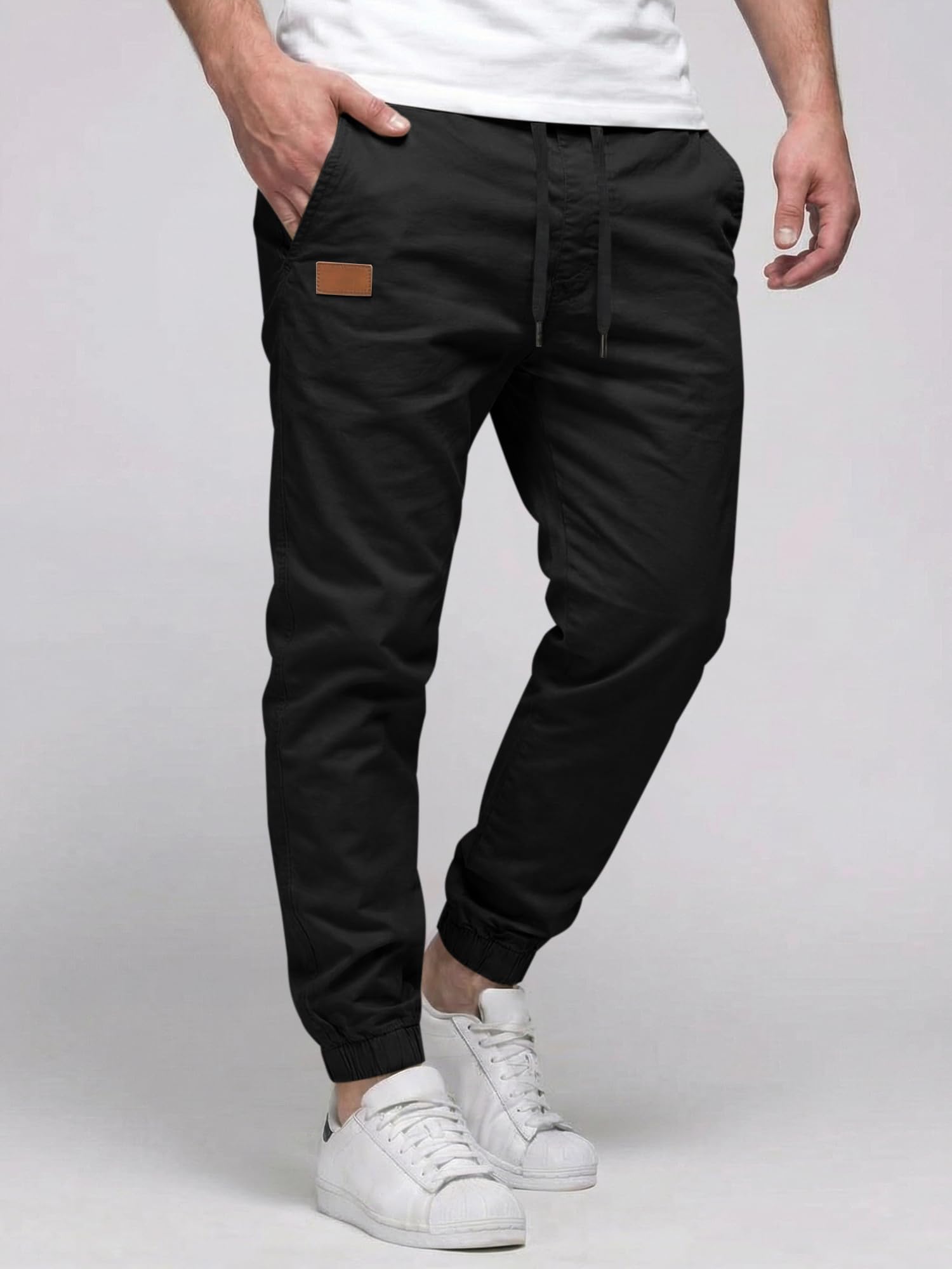 JMIERR Pantaloni da Lavoro Uomo Casual Cotone Pantaloni Jogging Pantaloni Sportivi con Elastico in Vita con Tasche Laterali Sport all'aperto Slim Fit