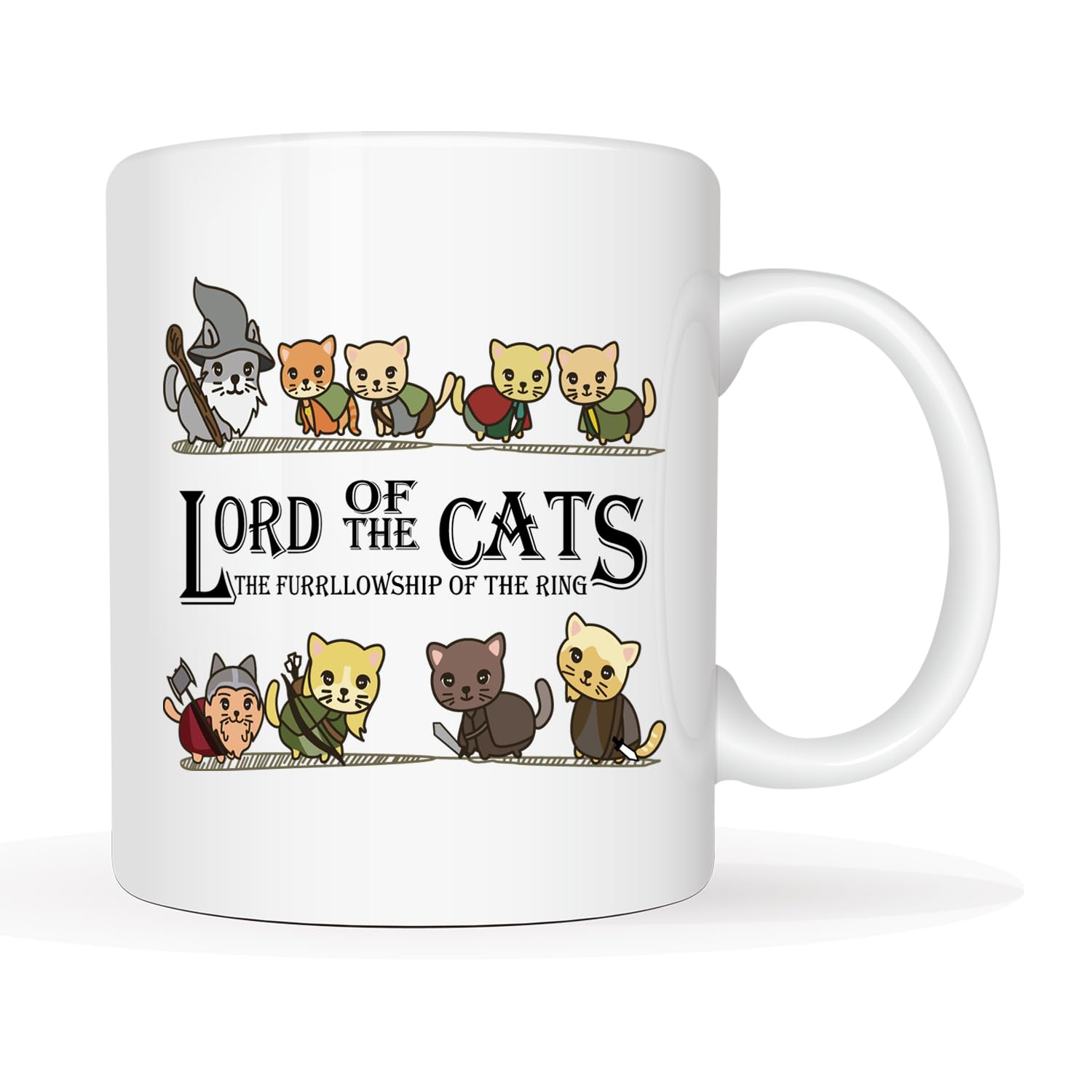 Cat Kittens Lord of The Cats Mug Gift, White Funny Sarcasm Coffee Cup Novelty, Funny for Cat Mum 11Oz, Cat Christmas for Women, Cat Cup, Cat Coffee Mugs for Cat Lovers