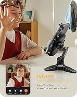 Vista 2 de APPS2Car Cell Phone Stand for Desk Adjustable Desktop Phone Stand Thick Case Friendly Cellphone Holder Desk Heavy Duty Phone Cradle for Video